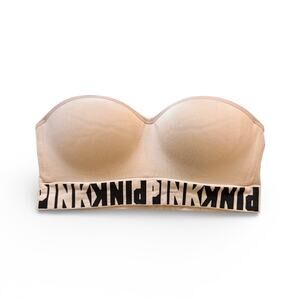 PINK Victoria Secret Cool & Comfy Bandeau Strapless Bra Tan Size Small